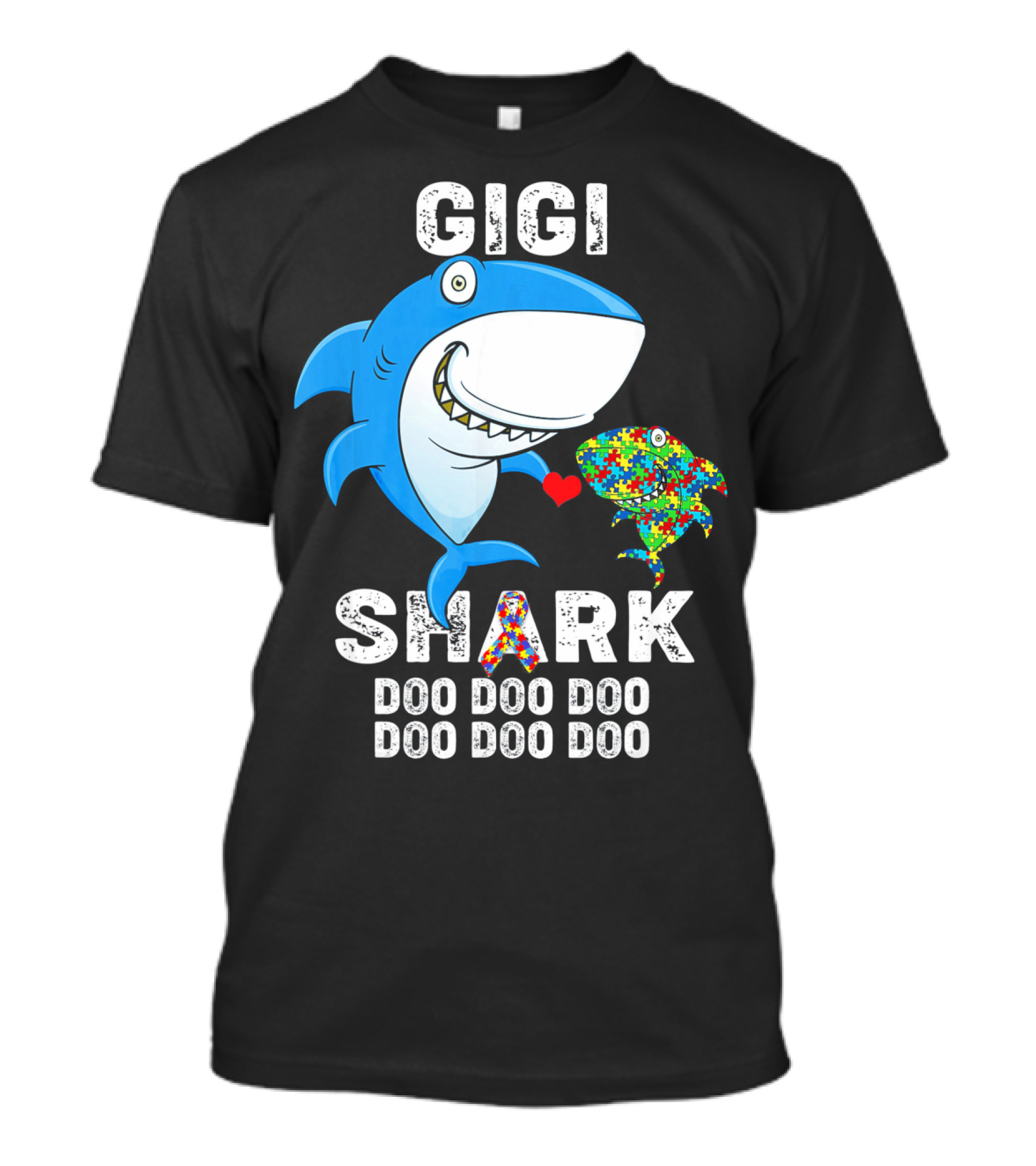 Gigi Shark Autism Awareness Doo Doo Doo Doo Doo Doo T-Shirt