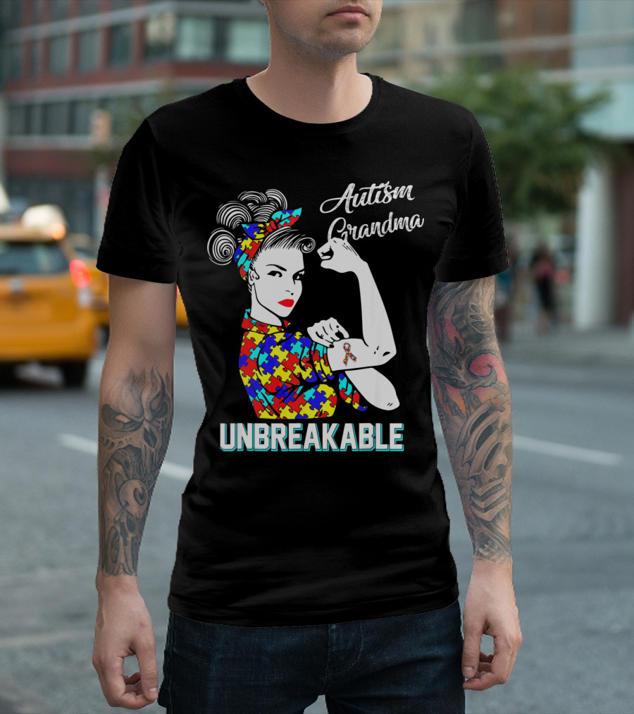 Autism Grandma Unbreakable Autism Awareness T-Shirt