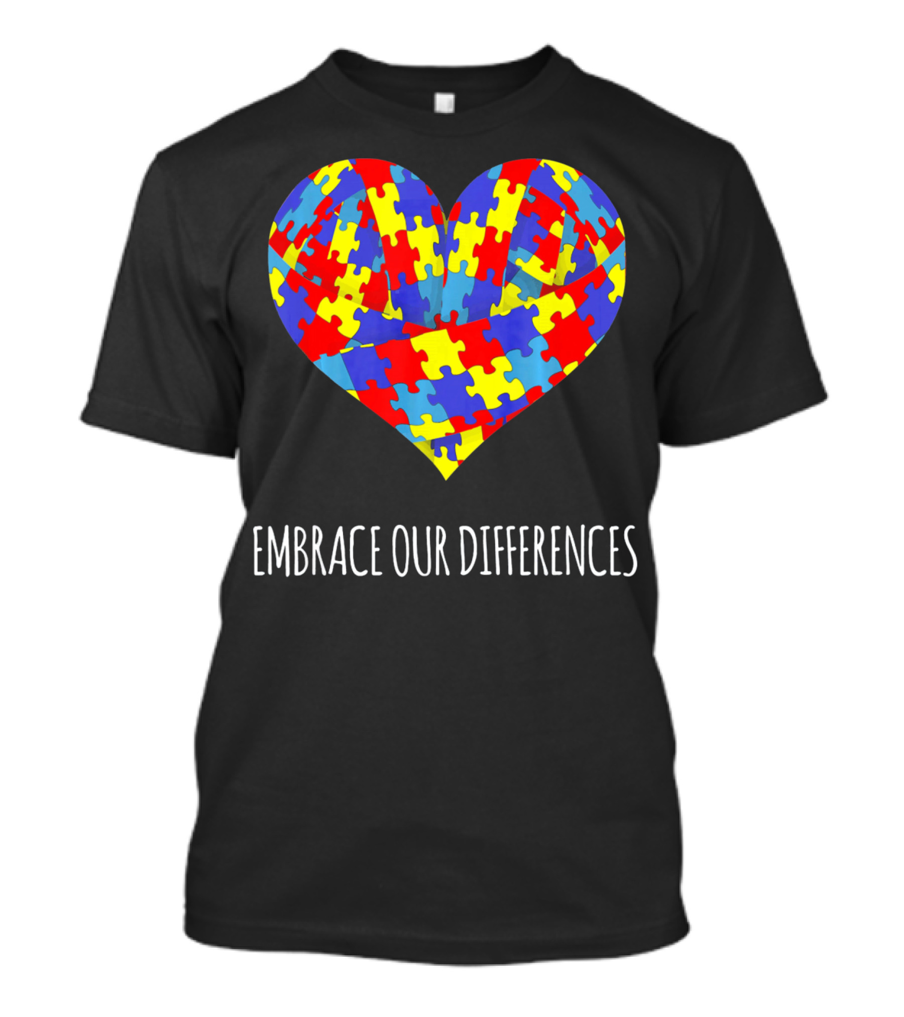 Embrace Our Differences Puzzle Heart Autism Awareness T-Shirt