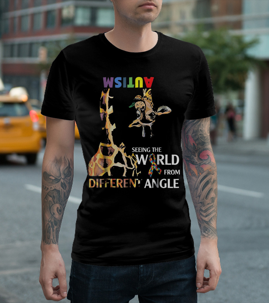 Giraffe Autism Seeing the World from a Different Angle T-Shirt