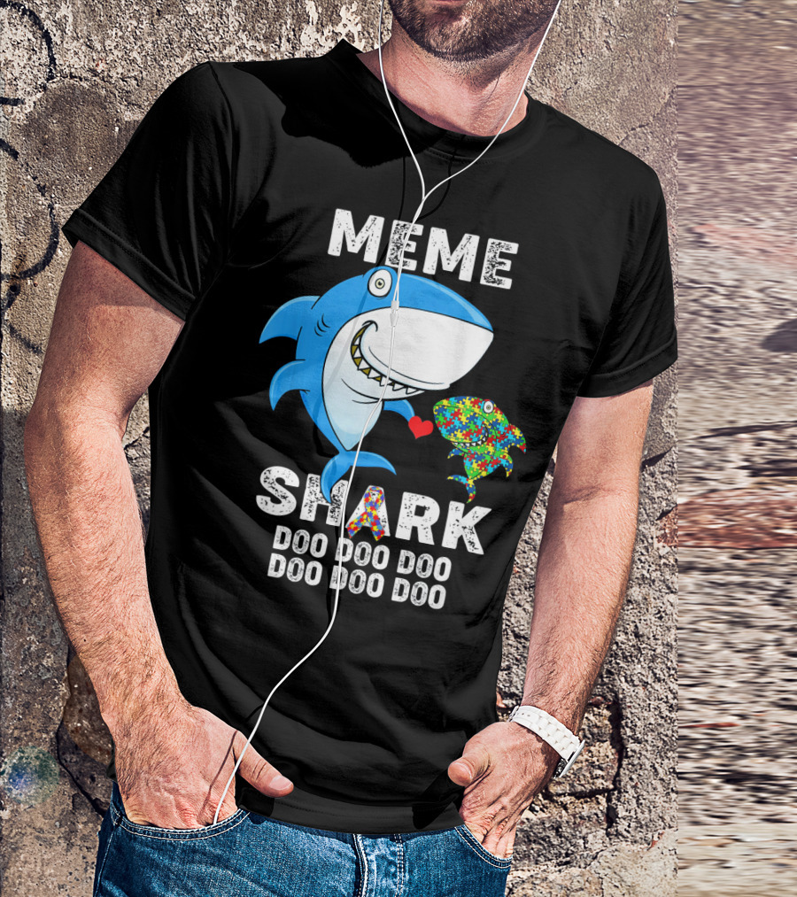 Meme Shark Doo Doo Doo Autism Awareness T-Shirt