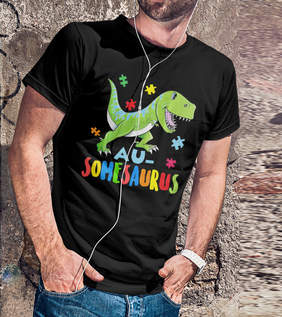 Ausomesaurus Dinosaur Autism Awareness T-Shirt
