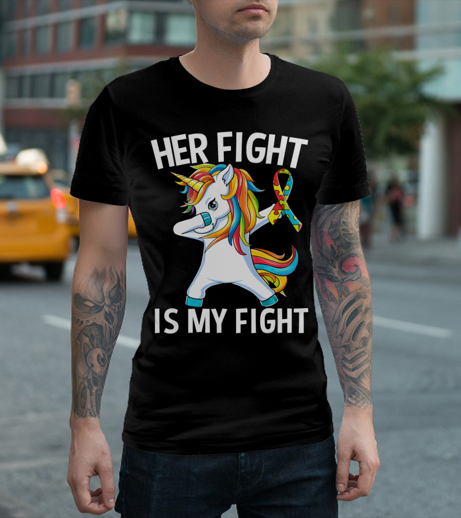 Her Fight Is My Fight Unicorn Puzzle T-Shirt