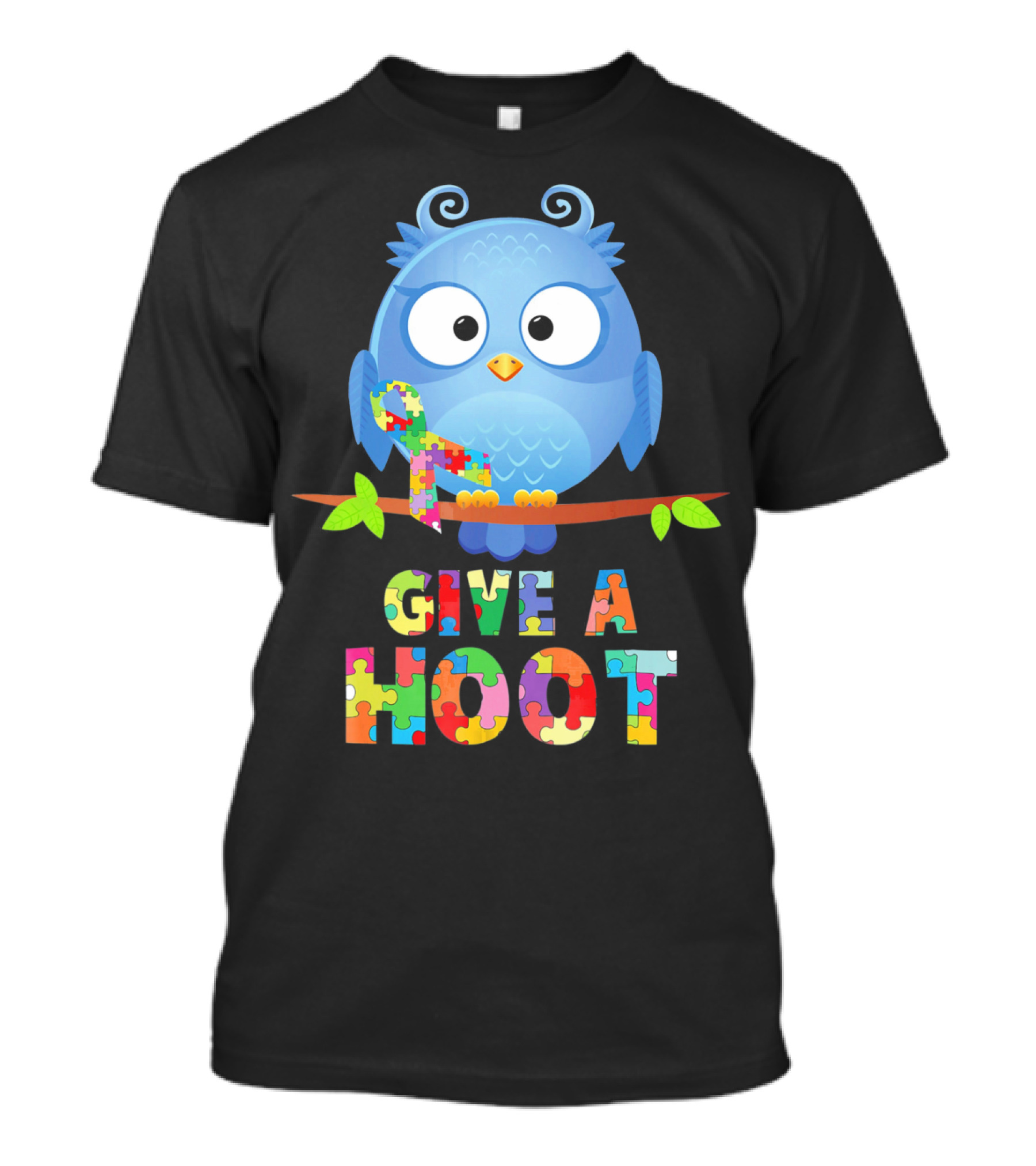 Give A Hoot Owl Autism Awareness Puzzle T-Shirt