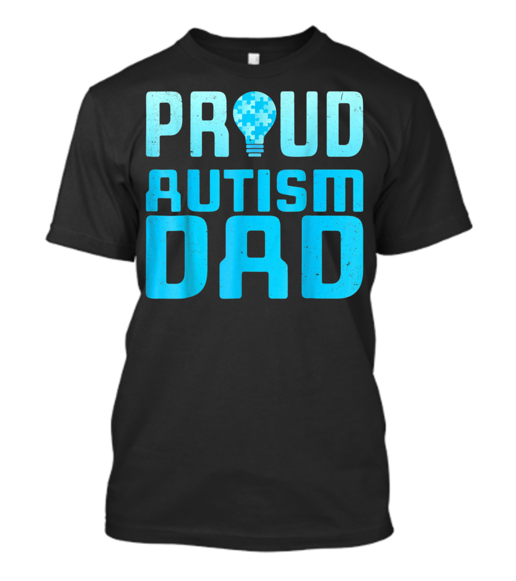 Proud Autism Dad Light Bulb Puzzle T-Shirt