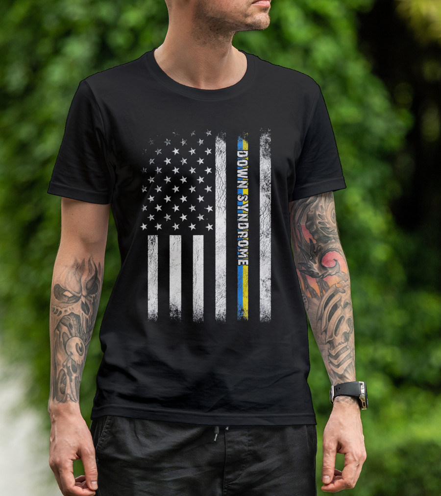 American Flag Down Syndrome Awareness T-Shirt
