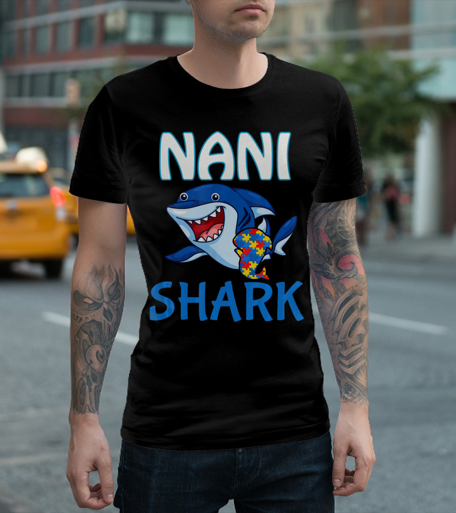 Nani Shark Autism Awareness Puzzle T-Shirt
