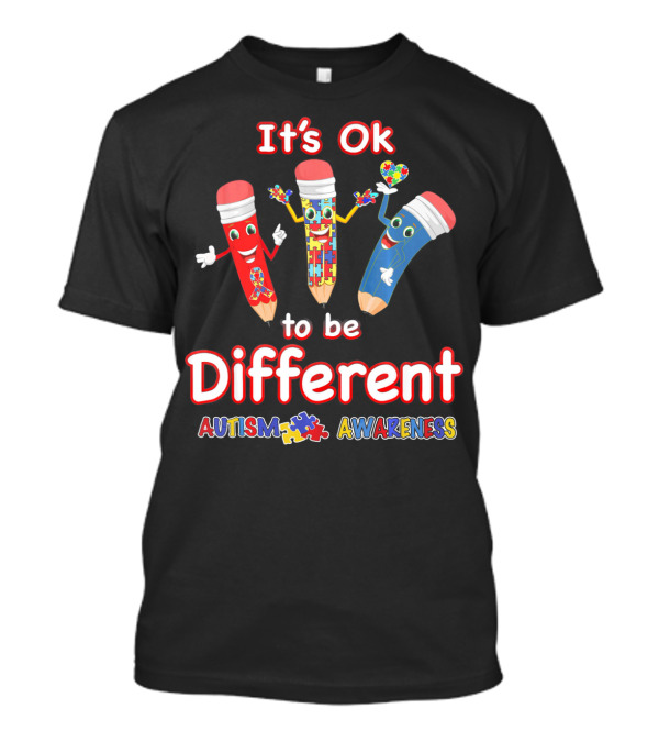 It's Ok To Be Different Autism Puzzle Piece Awareness T-Shirt