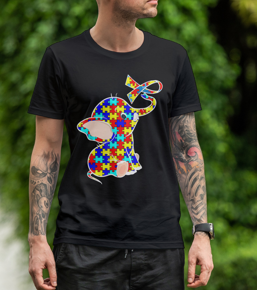 Elephant Puzzle Autism Awareness T-Shirt
