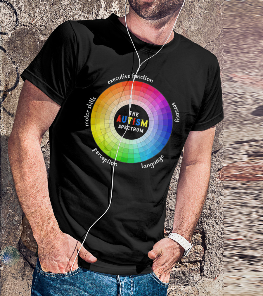 Colorful The Autism Spectrum Motor Skills Executive Function Sensory Perception Language T-Shirt