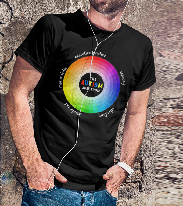 Colorful The Autism Spectrum Motor Skills Executive Function Sensory Perception Language T-Shirt