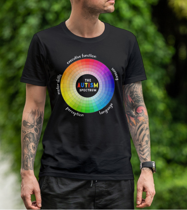 Colorful The Autism Spectrum Motor Skills Executive Function Sensory Perception Language T-Shirt