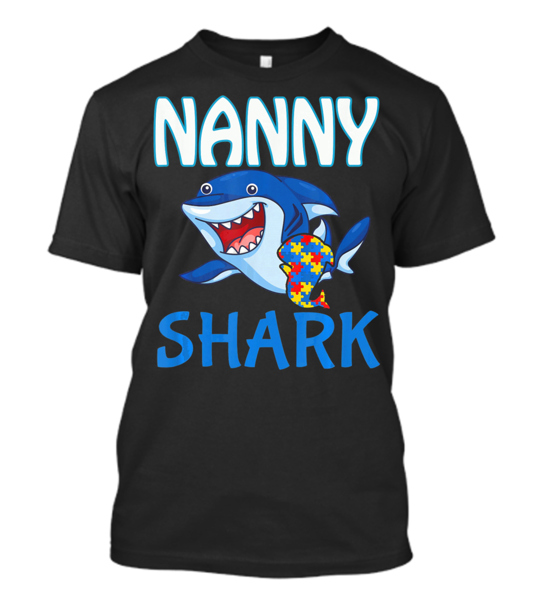 Nanny Shark Autism Awareness Puzzle Piece T-Shirt