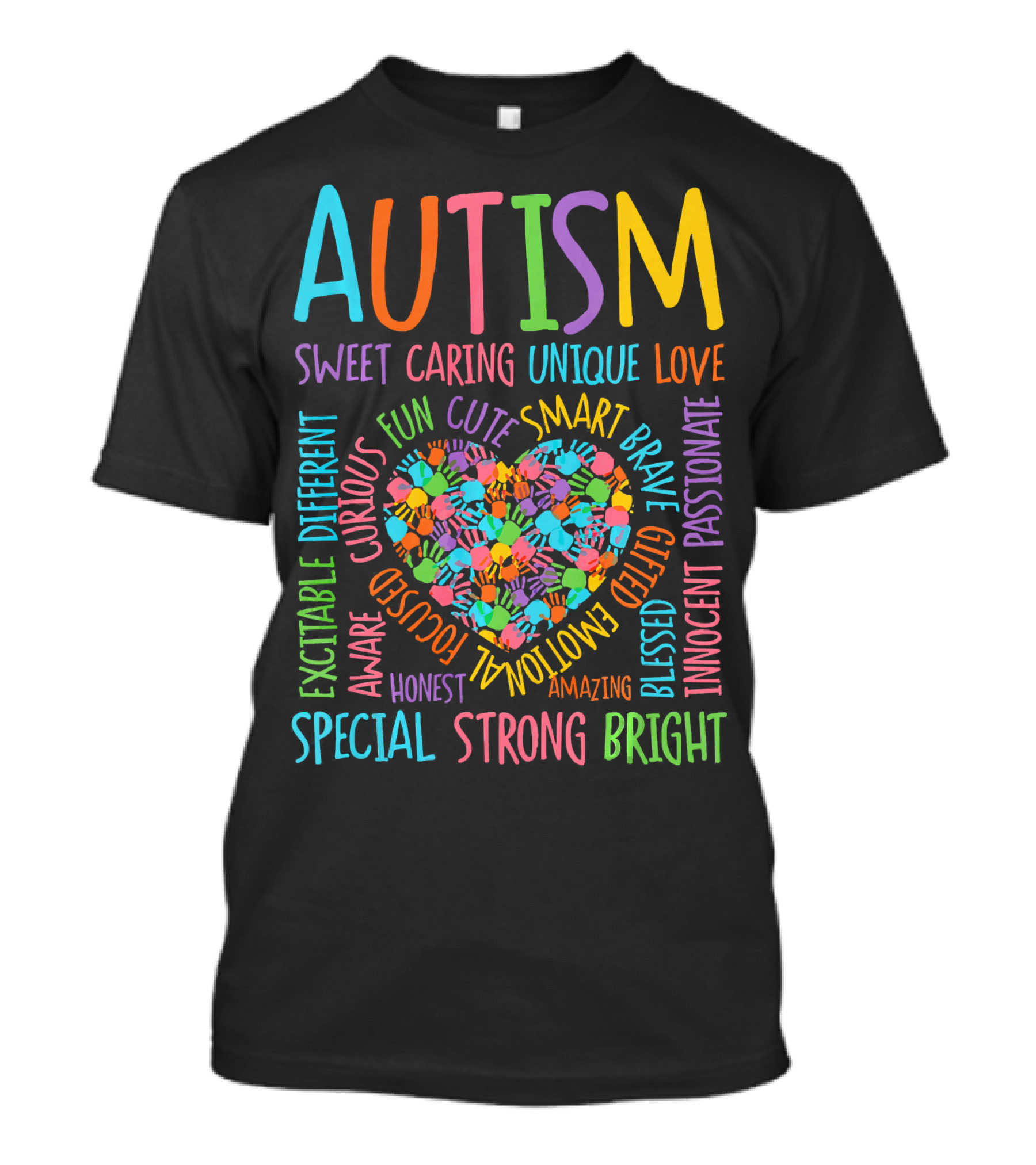 Autism Awareness Heart Puzzle Sweet Caring Unique Love Special Strong Bright T-Shirt