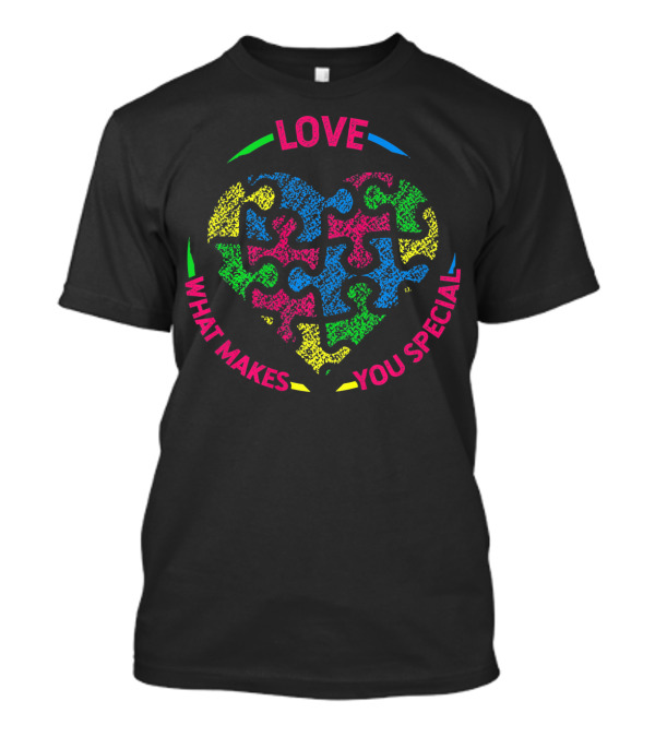 Love What Makes You Special Autism Awareness Puzzle Heart T-Shirt