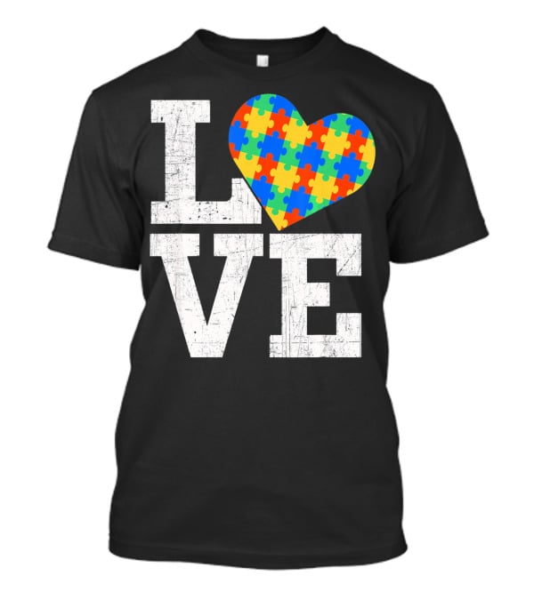 Love Someone With Autism Autism Awareness Puzzle Heart T-Shirt