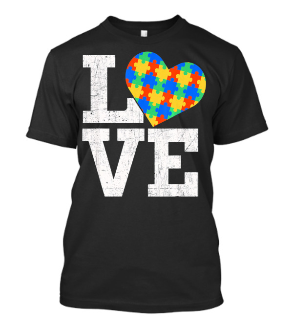 Love Someone With Autism Autism Awareness Puzzle Heart T-Shirt