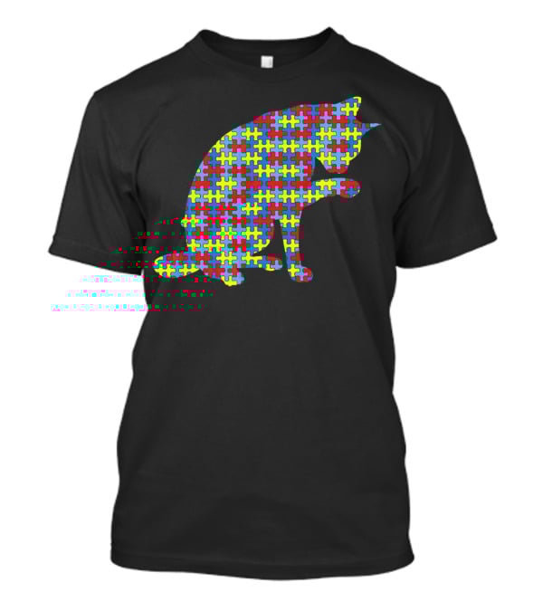 Abyssinian Autism Awareness Kitten Puzzle T-Shirt