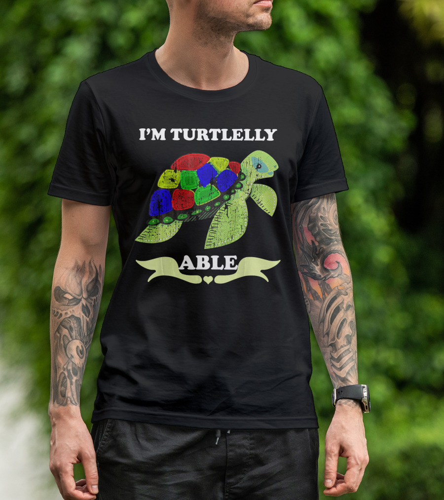 I'm Turtlelly Able Autism Puzzle Turtle T-Shirt