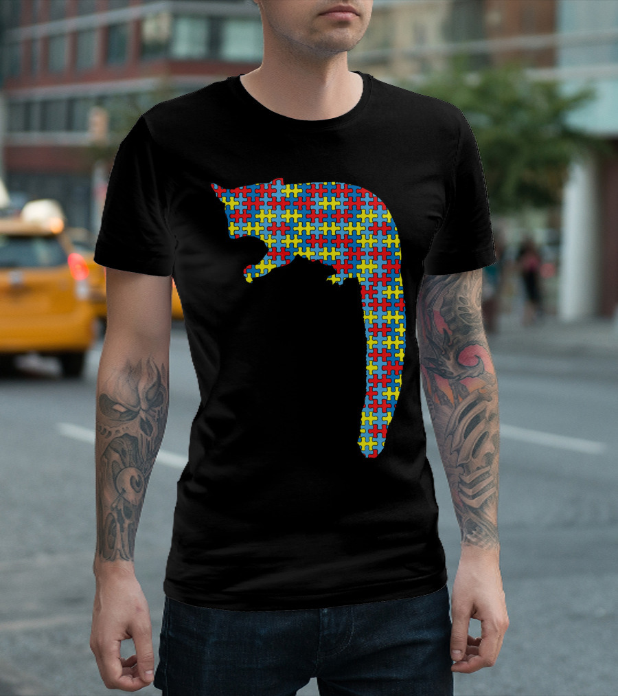 Cuscus Autism Awareness Puzzle Pattern Kids Monkey T-Shirt