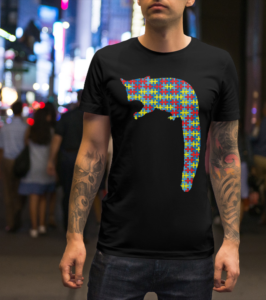 Cuscus Autism Awareness Puzzle Pattern Kids Monkey T-Shirt