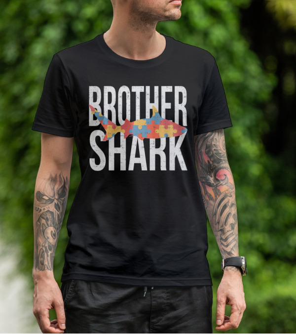 Brother Shark Puzzle Autism Awareness Family T-Shirt