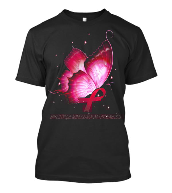 MULTIPLE MYELOMA AWARENESS Pink Butterfly T-Shirt