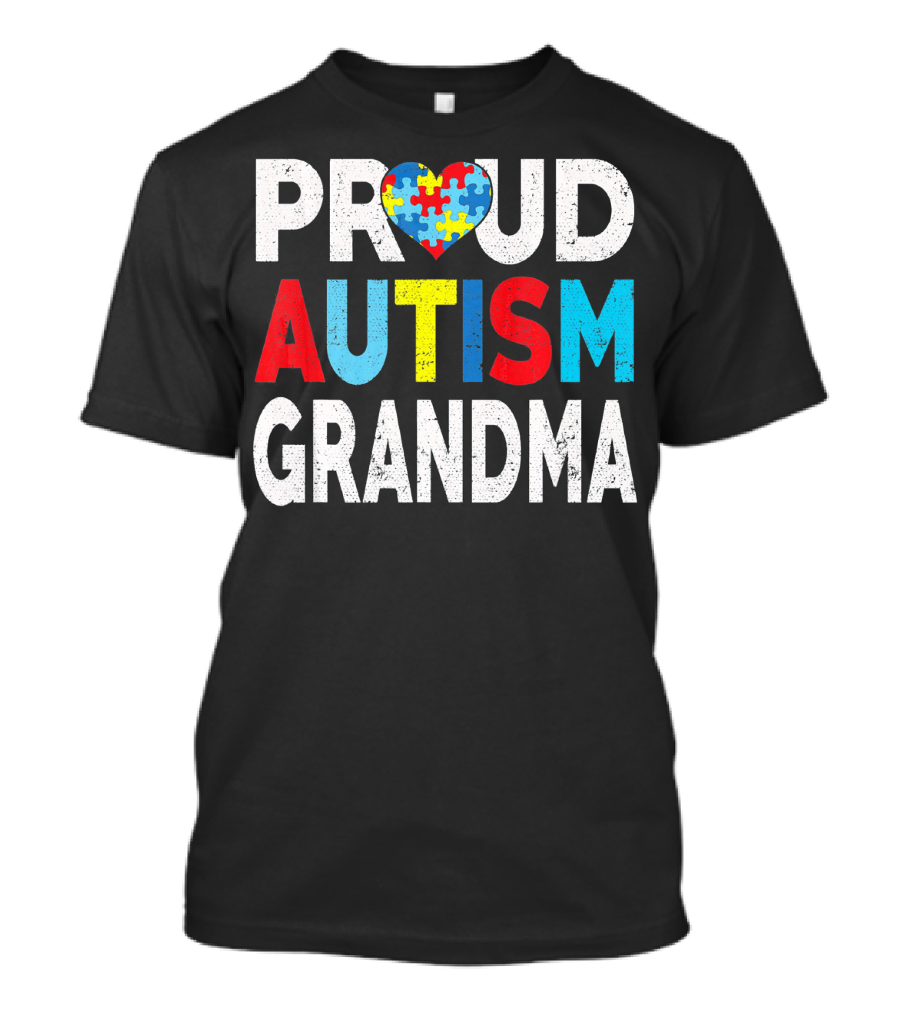 Proud Autism Grandma Heart Puzzle Love T-Shirt