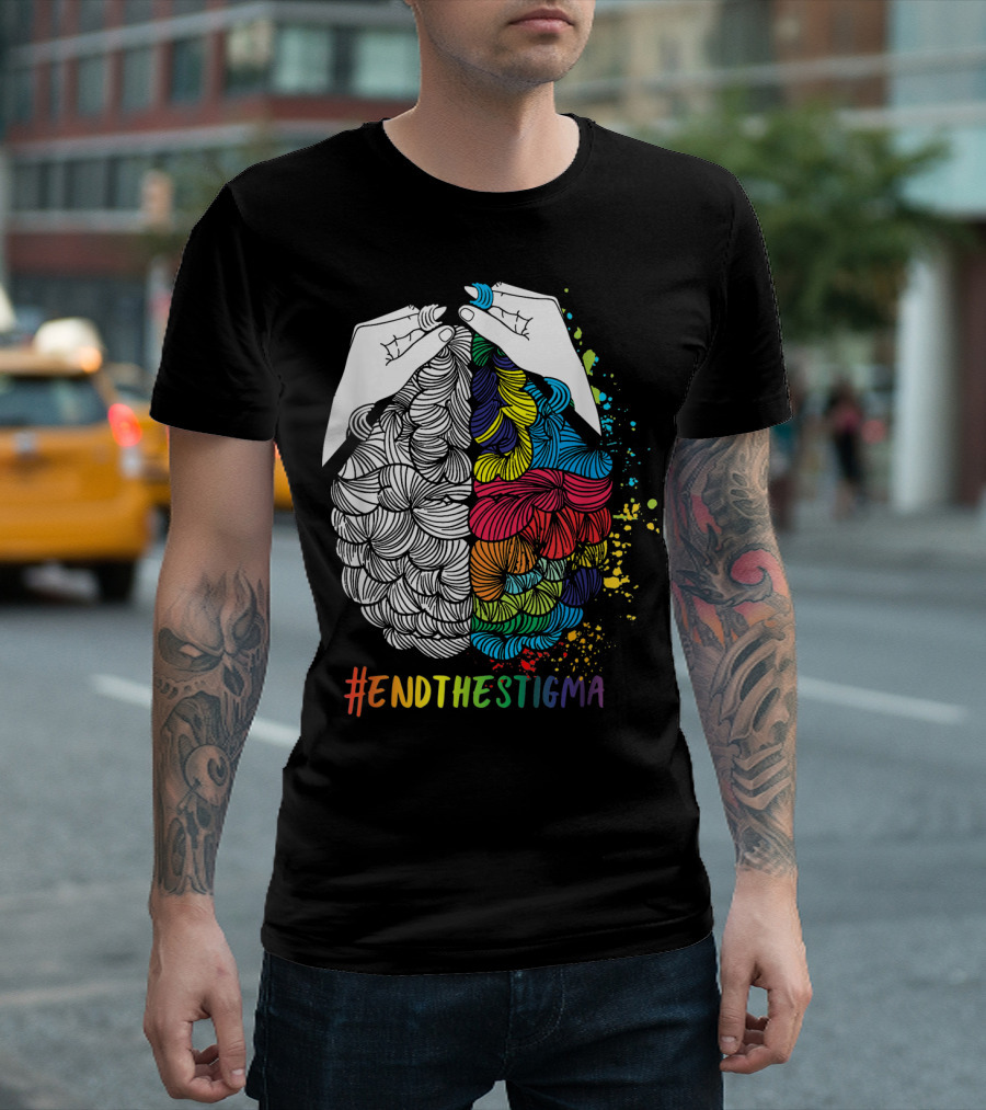 EndTheStigma Colorful Mental Health Matters Awareness T-Shirt