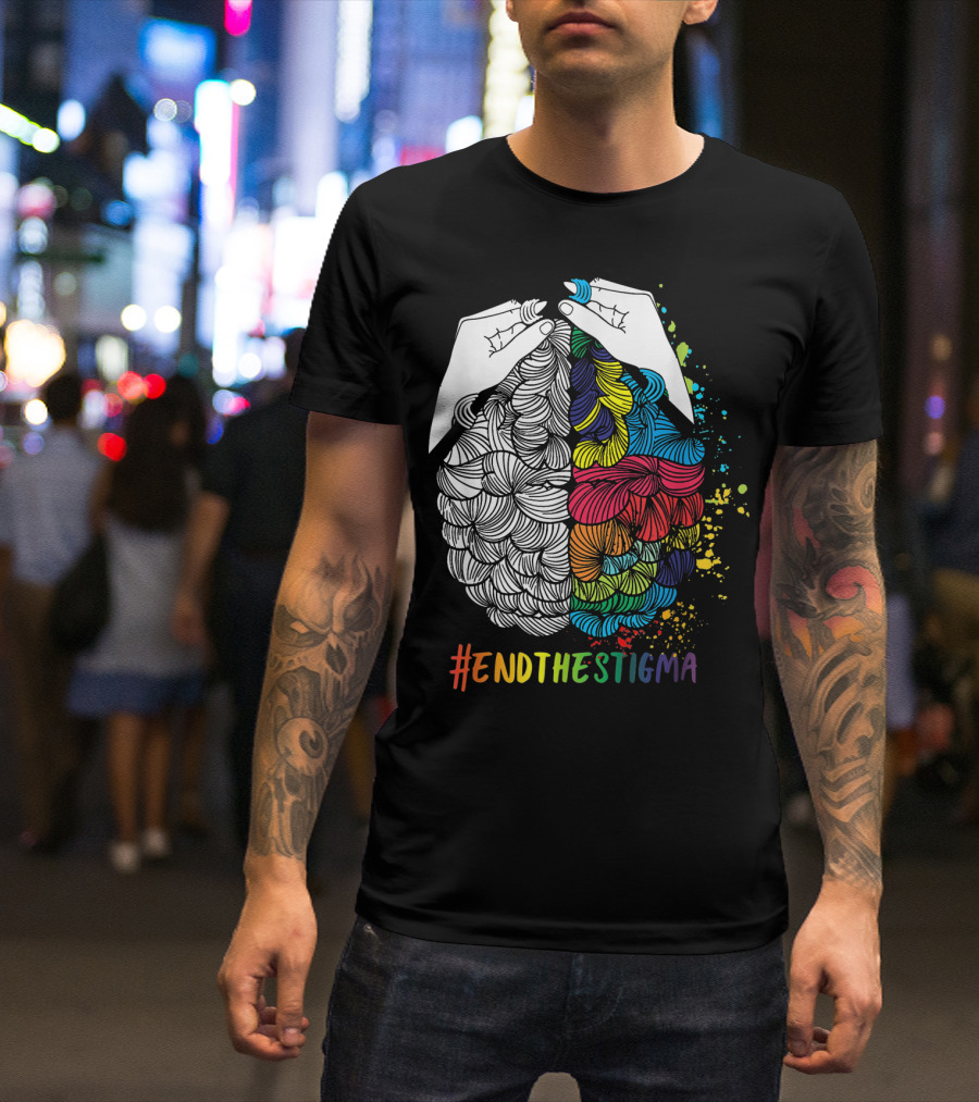 EndTheStigma Colorful Mental Health Matters Awareness T-Shirt
