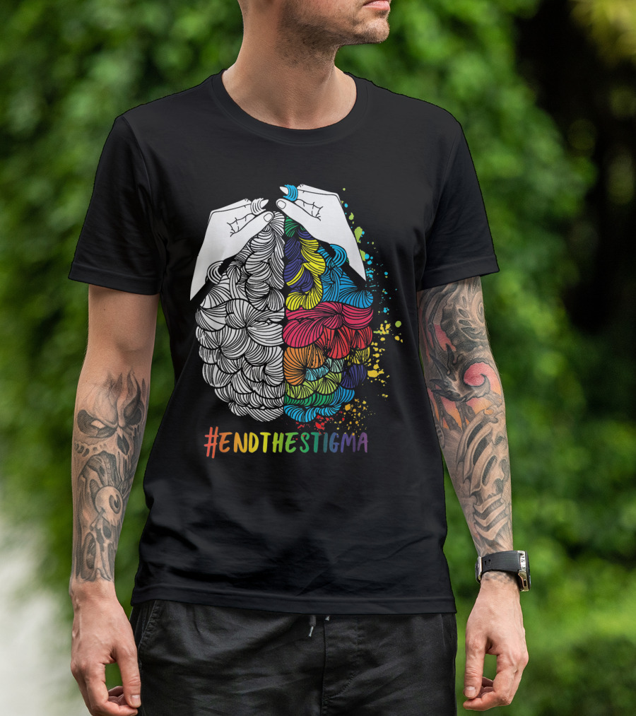 EndTheStigma Colorful Mental Health Matters Awareness T-Shirt