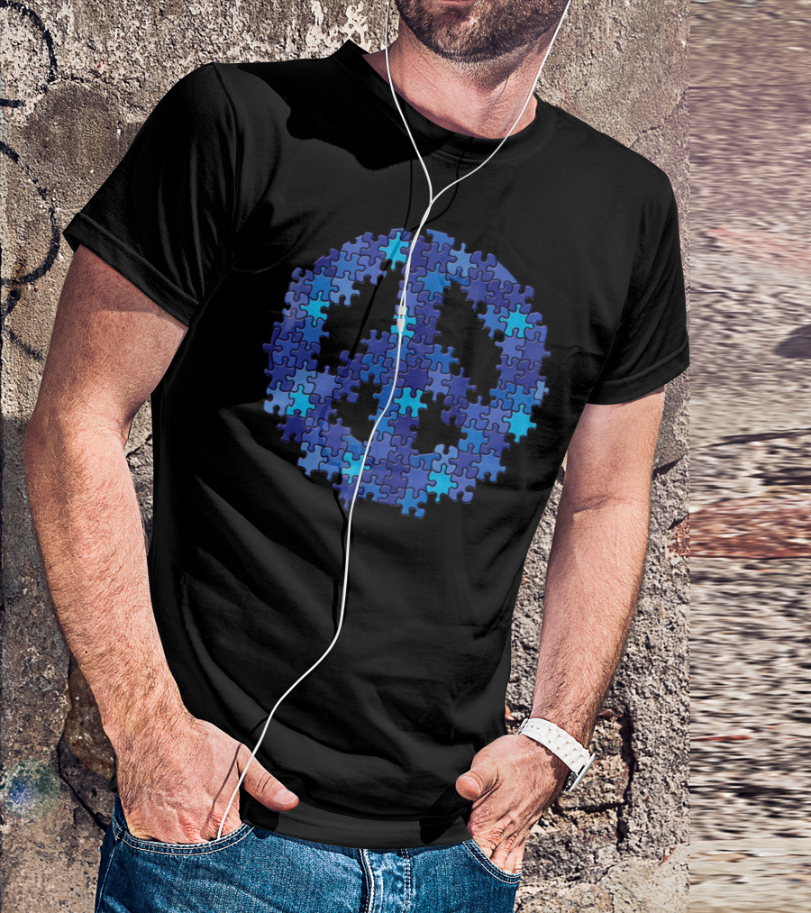 Puzzle Peace Sign Autism Spectrum Asperger T-Shirt