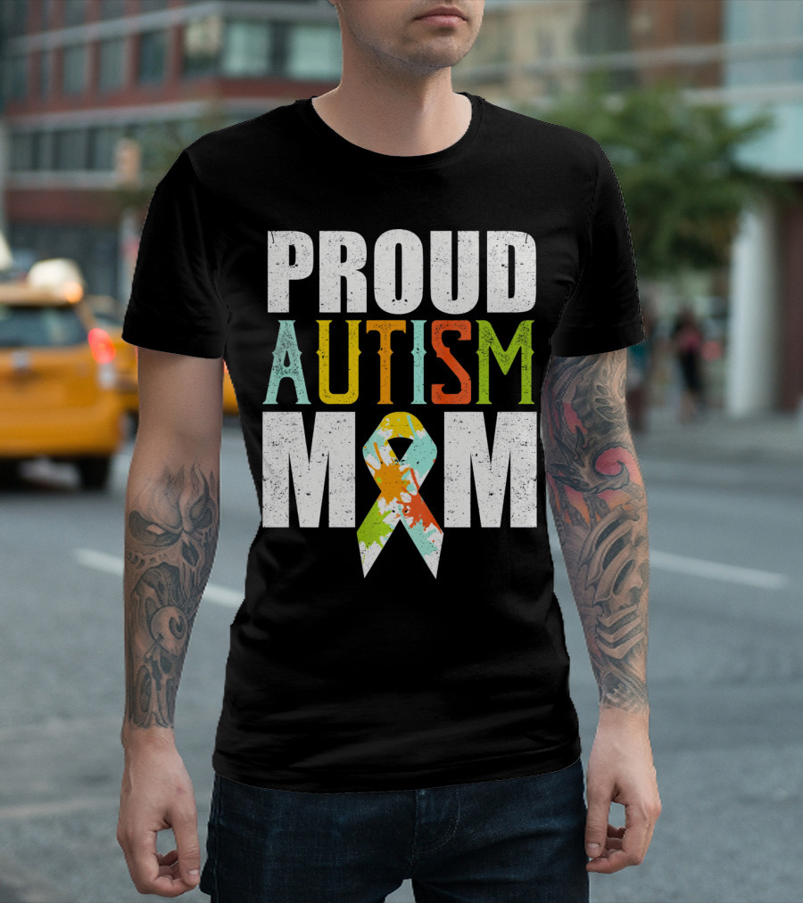 Proud Autism Mom Colorful Awareness T-Shirt