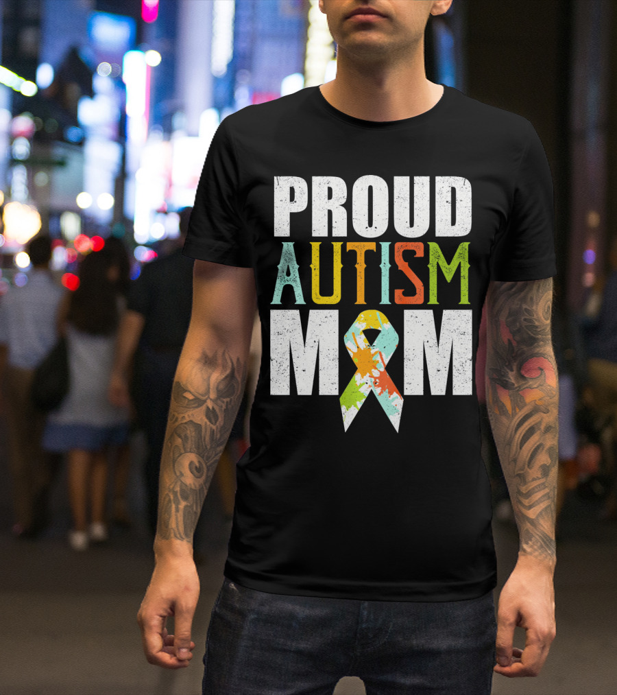 Proud Autism Mom Colorful Awareness T-Shirt