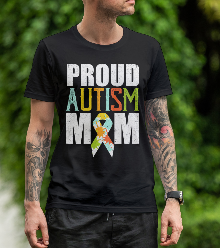 Proud Autism Mom Colorful Awareness T-Shirt