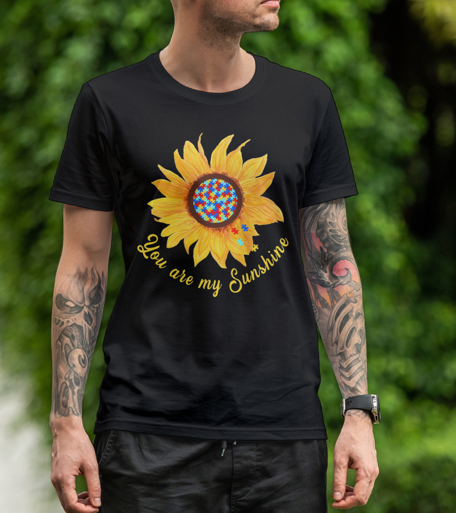 You Are My Sunshine Sunflower Autism Awareness Puzzle T-Shirt
