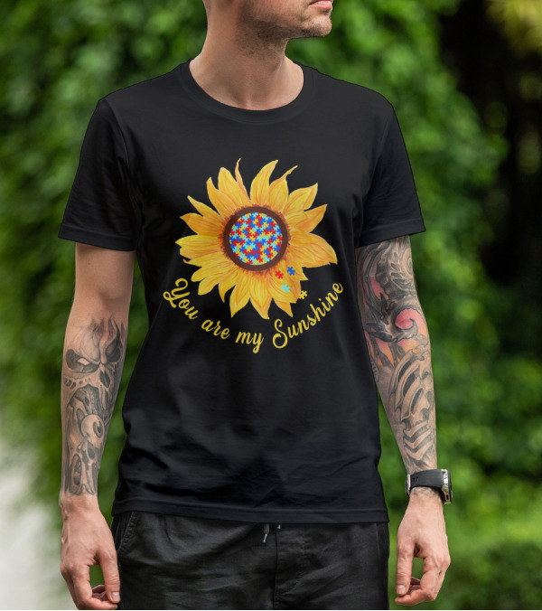 You Are My Sunshine Sunflower Autism Awareness Puzzle T-Shirt