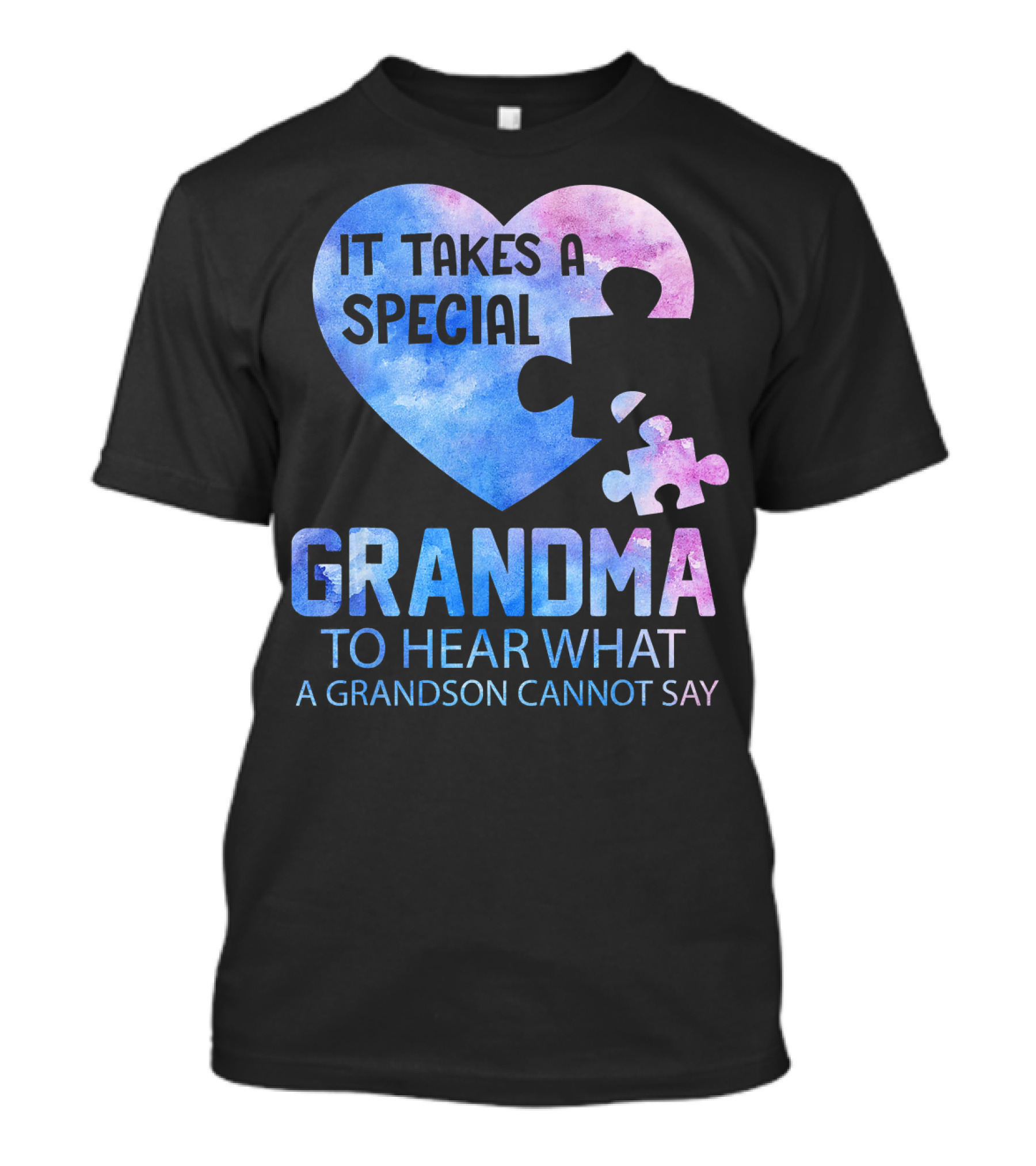 It Takes A Special Grandma To Hear What A Grandson Cannot Say Heart Puzzle Valentine T-Shirt