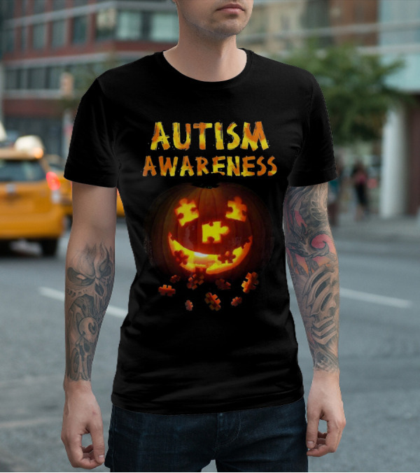 Autism Awareness Halloween Pumpkin Puzzle T-Shirt