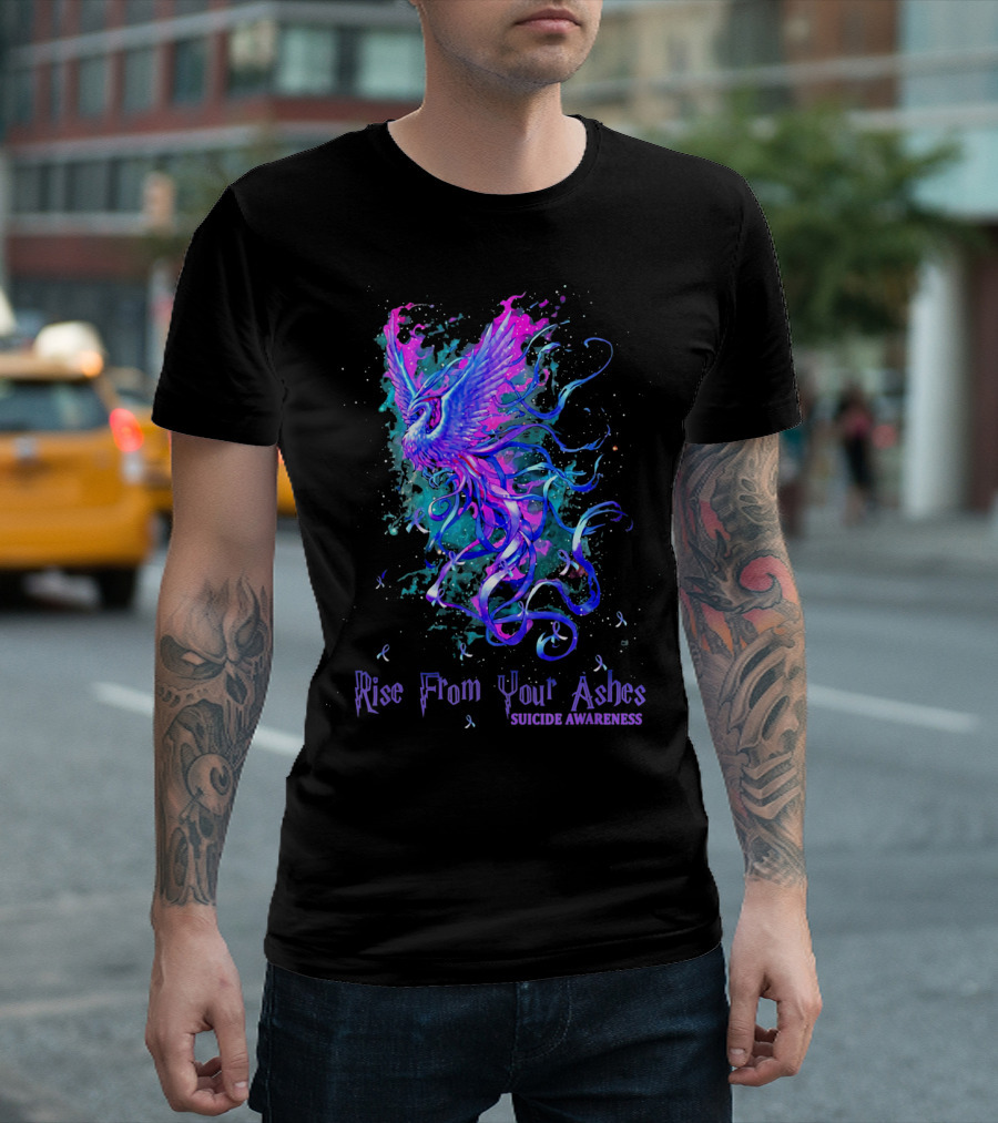 Rise From Your Ashes Phoenix Suicide Awareness T-Shirt