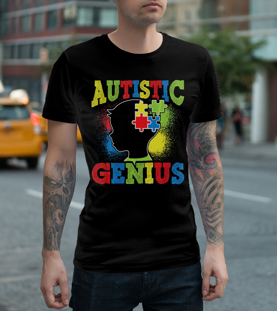 Autistic Genius Puzzle Head T-Shirt
