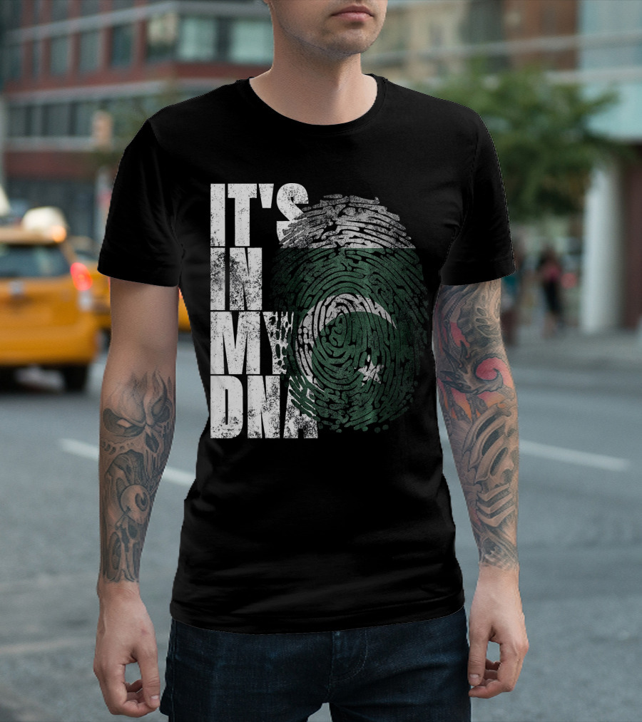 It's In My DNA Pakistani Flag Fingerprint T-Shirt