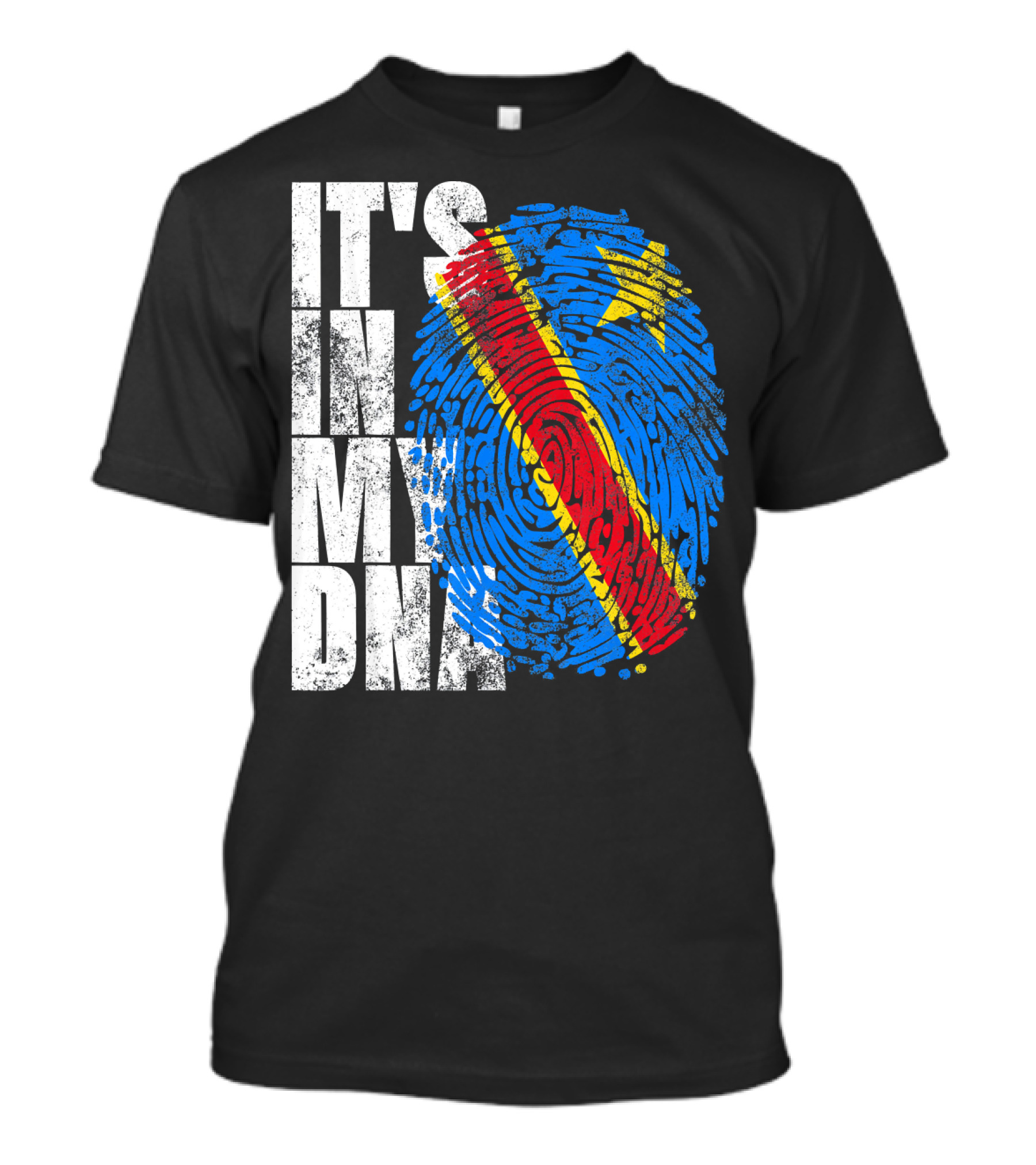 It's In My DNA Congo Flag Fingerprint Afro T-Shirt