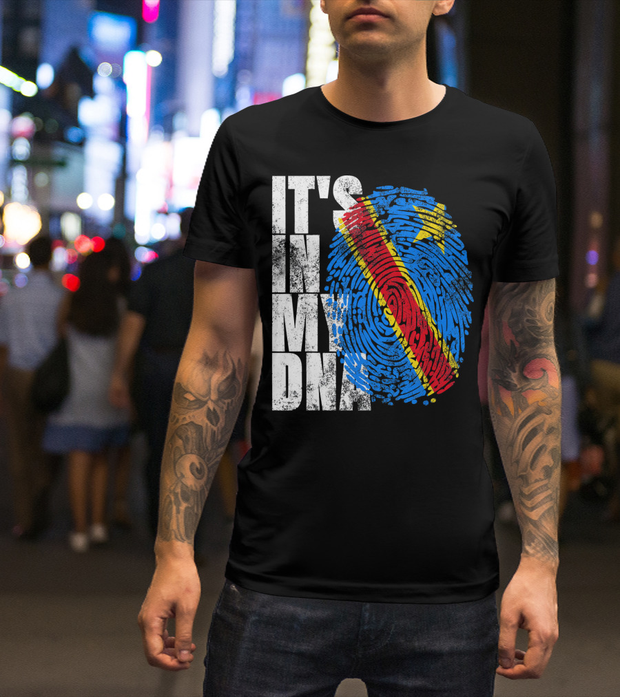 It's In My DNA Congo Flag Fingerprint Afro T-Shirt