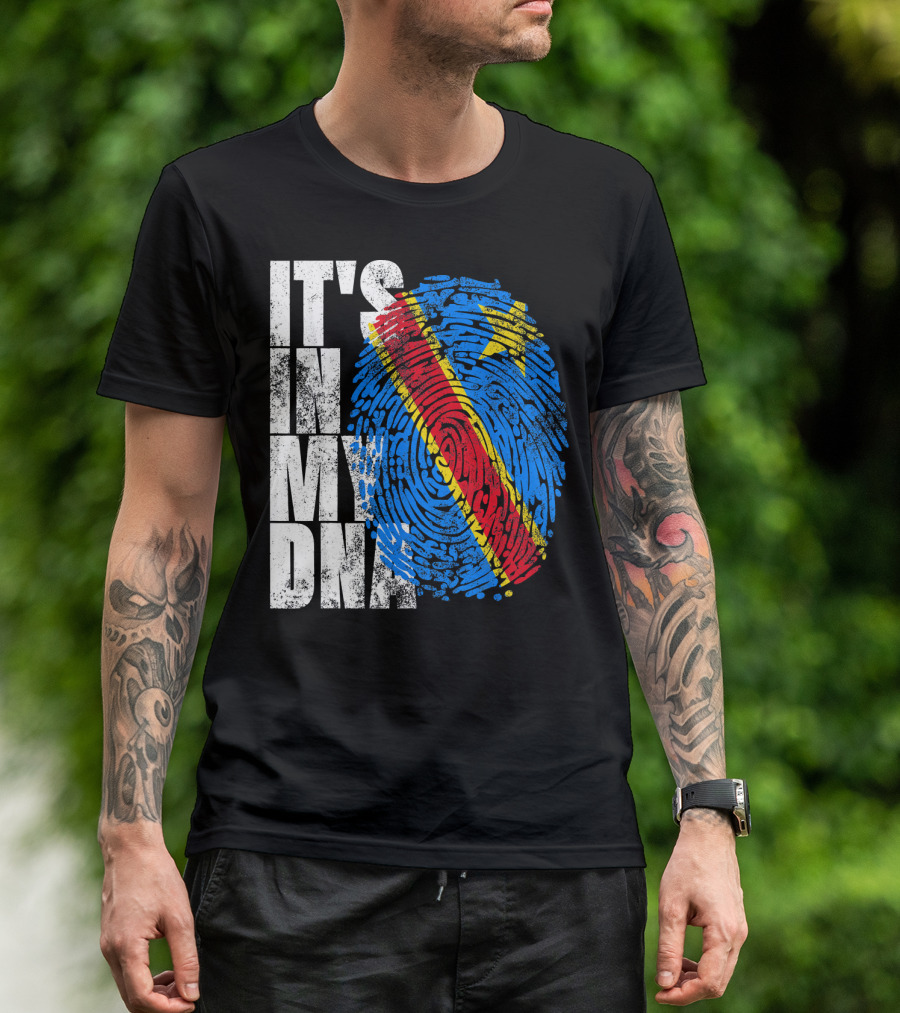 It's In My DNA Congo Flag Fingerprint Afro T-Shirt