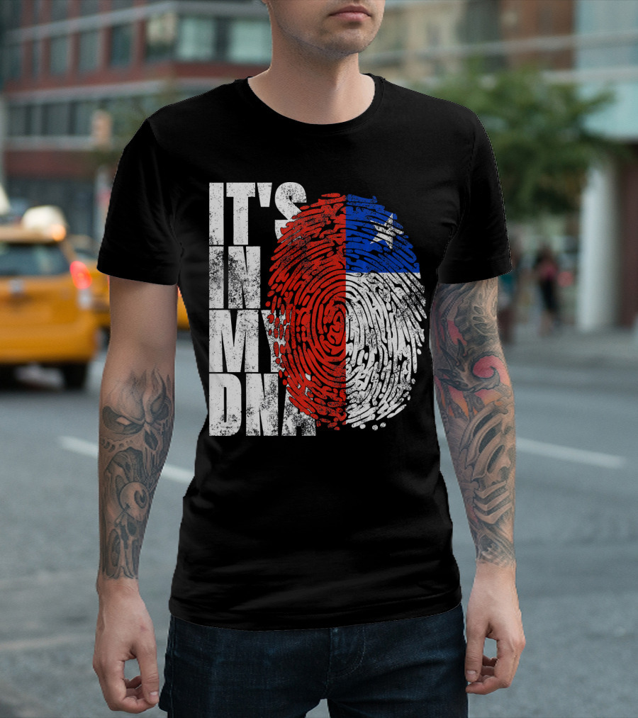 It's In My DNA Chilean Fingerprint Flag T-Shirt