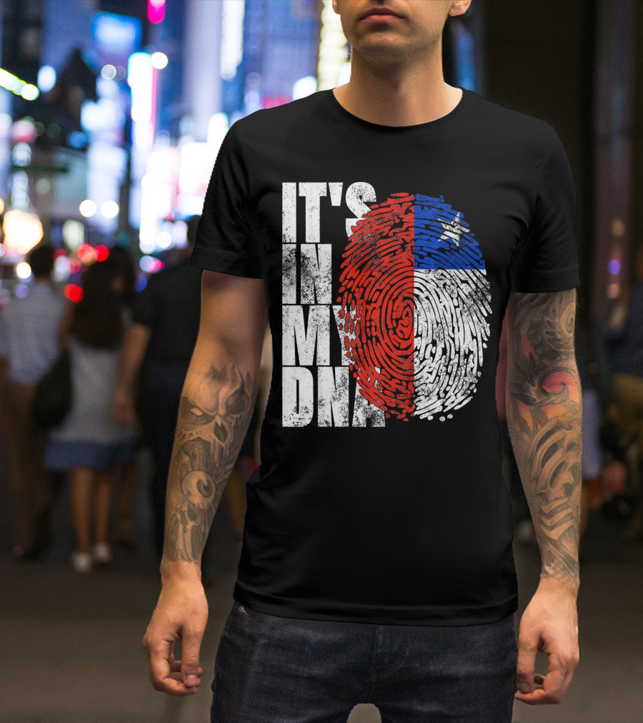 It's In My DNA Chilean Fingerprint Flag T-Shirt