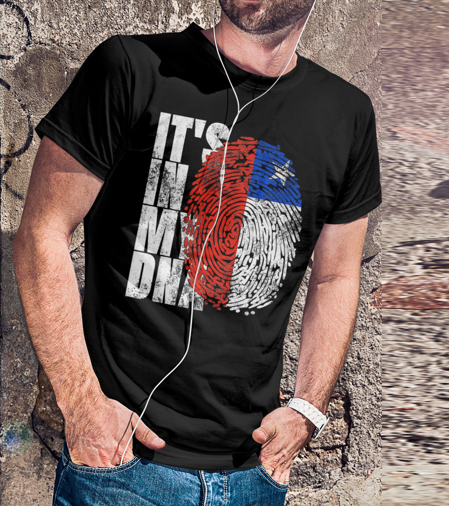 It's In My DNA Chilean Fingerprint Flag T-Shirt