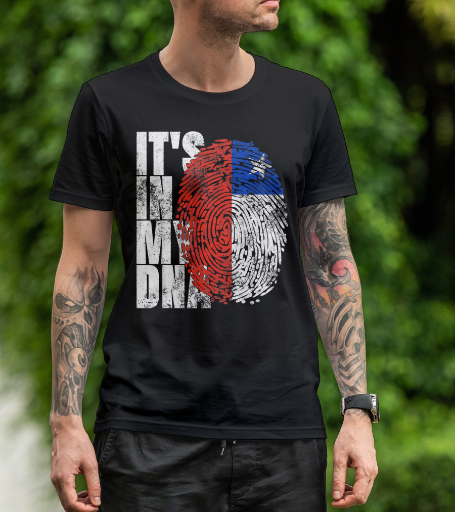 It's In My DNA Chilean Fingerprint Flag T-Shirt