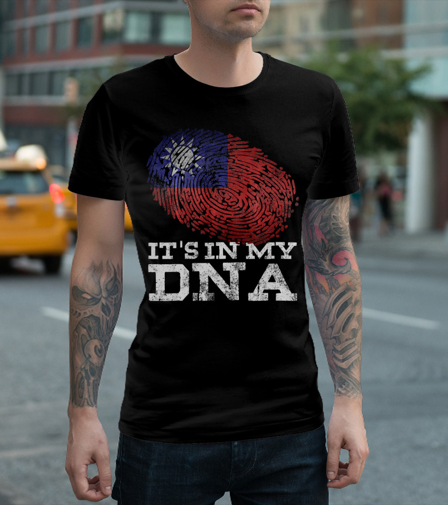 It's In My DNA Taiwanese Proud Asia Fingerprint Flag T-Shirt